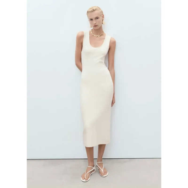 Vestido largo beige