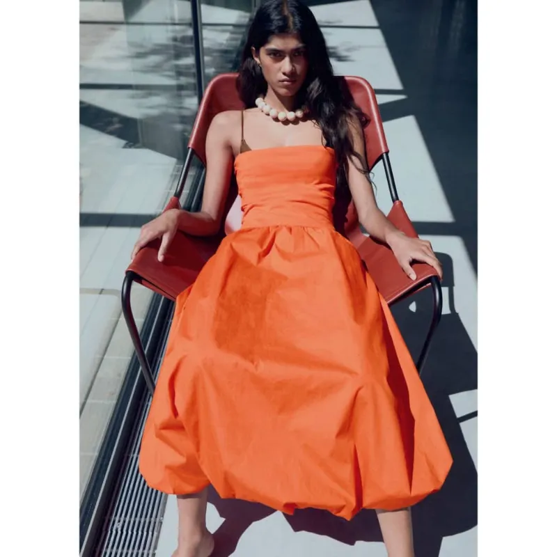 Vestido largo naranja