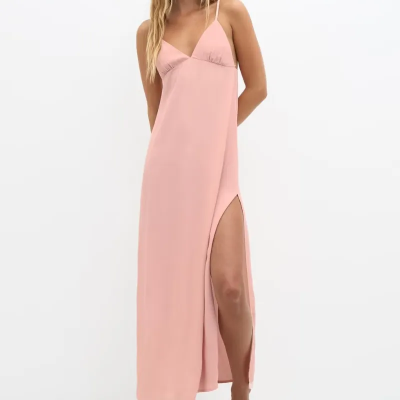 Vestido largo rosado