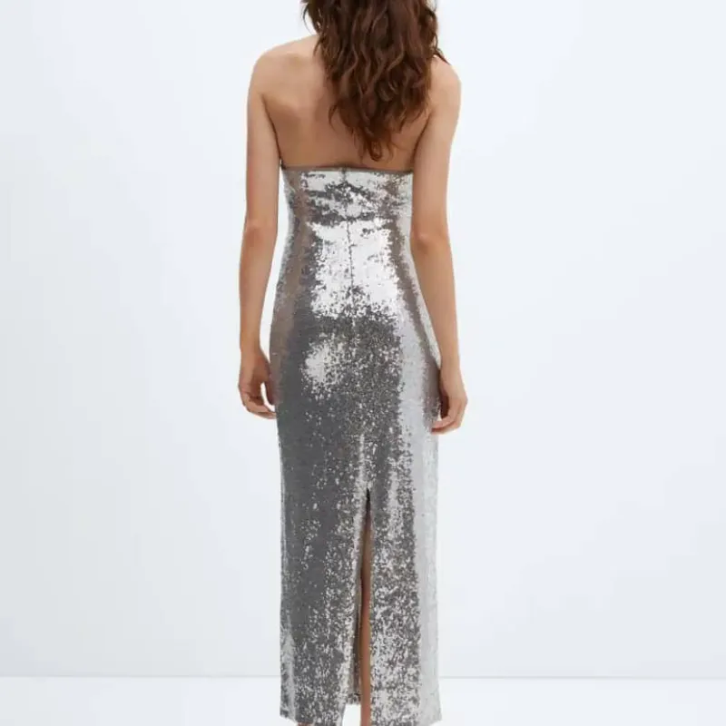 Vestido lentejuelas gris 