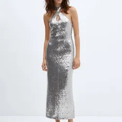 Vestido lentejuelas gris 