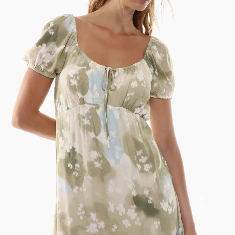 Vestido manchas verde 
