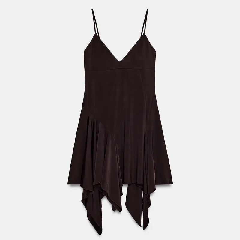 Vestido Marrón Asimétrico
