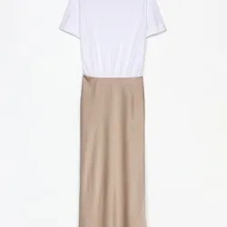 Vestido mitad satinado 