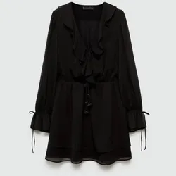 Vestido negro de mangas 