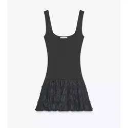 Vestido negro fruncido 