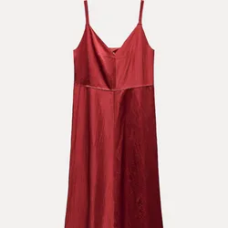 Vestido rojo distinto satinado 