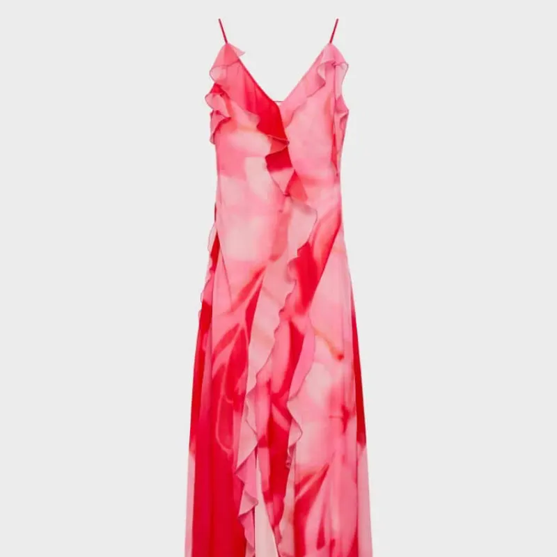 Vestido rojo pétalos 