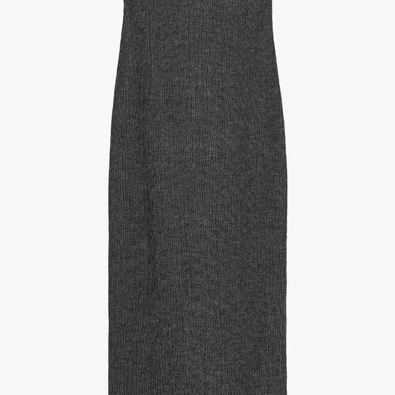 Vestido strapless negro textura 