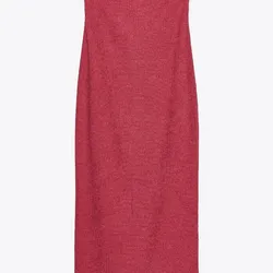 Vestido strapless rojo textura 