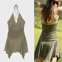 Vestido verde asimétrico