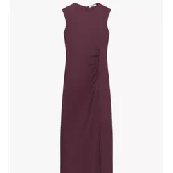 Vestido vino fruncido 