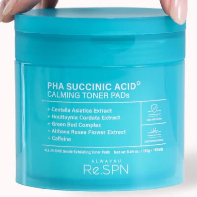 Pads todo en uno exfoliantes y calmantes con PHA