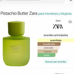 Perfume Zara, nota principal Pistacho