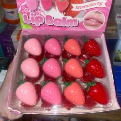 Bálsamo para labios de fresa con llavero