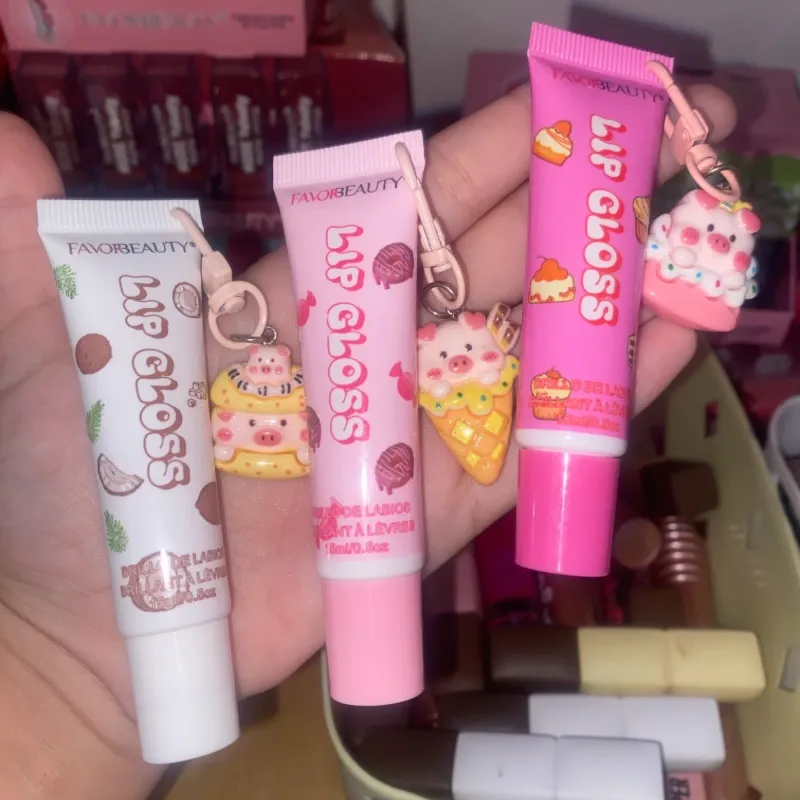 Lip gloss con llavero
