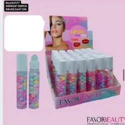 Lip gloss liso con bolitas 