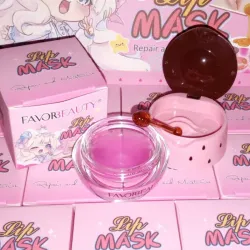 Mascarilla de labios hidratante en formato de tarrito de fresa con aplicador💐