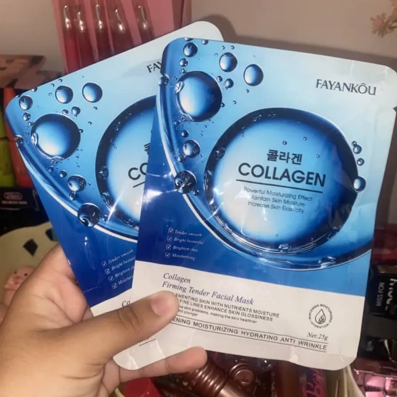 Mascarilla facial en formato de velo de COLÁGENO de la marca FAYANKOU
