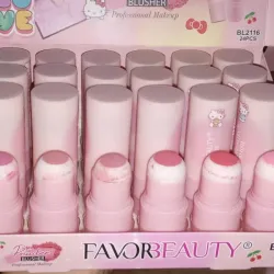 Rubor en polvo compacto con esponjita de Hello Kitty🌸