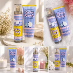 Set de crema y colonia COTTON CANDY original de la marca BATH ando BODY WORKS