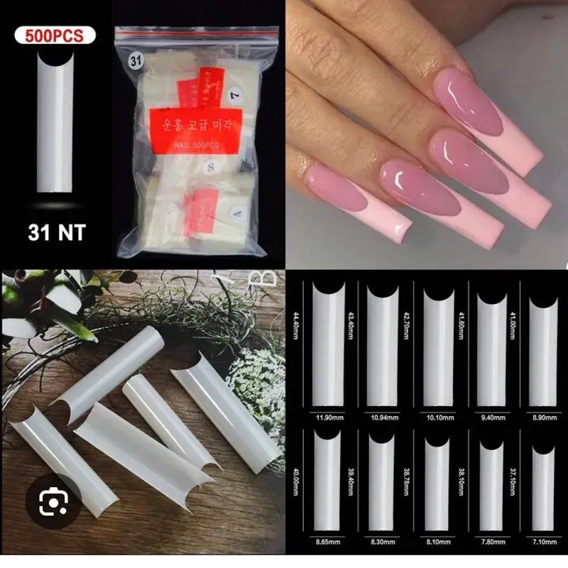 Uñas Curvatura C Blancas XXL