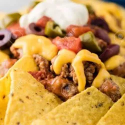 Nachos con fajitas de cerdo