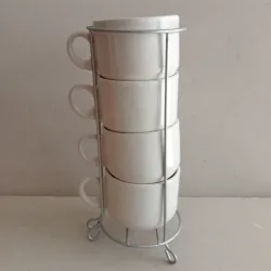 Set 4 Tazas Super + Soporte