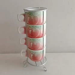 Set 4 tazas y soporte
