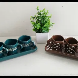 Set bandeja + 4 tazas 