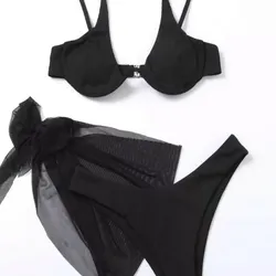 Bikini de tres piezas negro