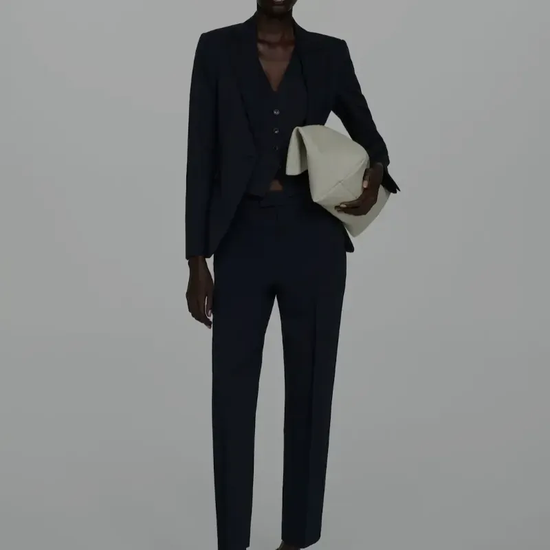 Blazer azul oscuro Mango