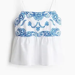 Blusa de tirantes con tejido azul 