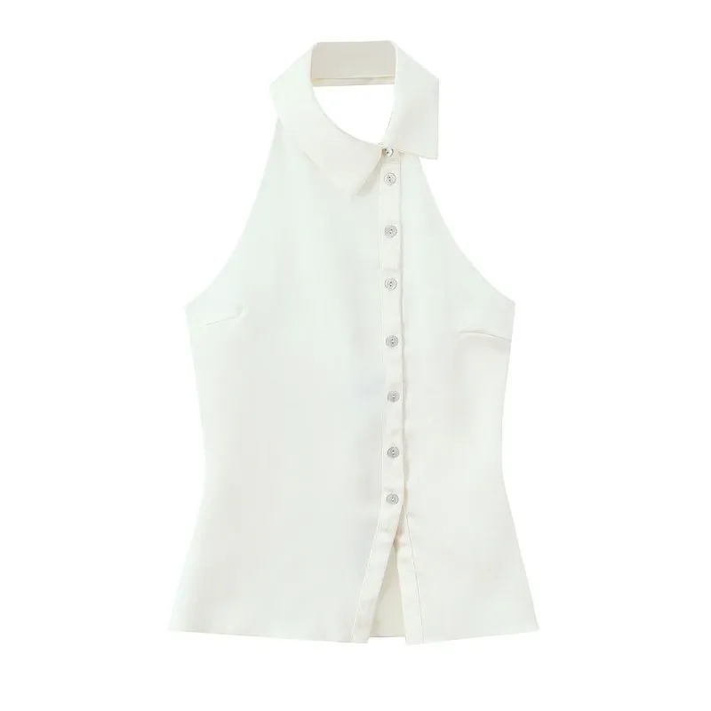 Blusa slim de cuello halter Zara