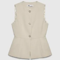 Blusa Zara beige