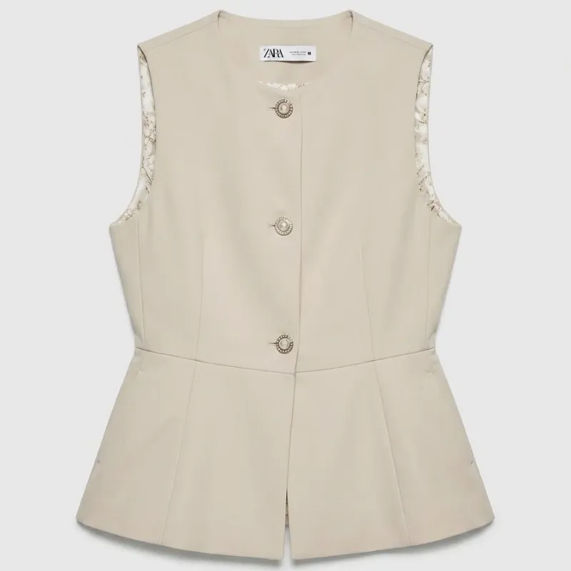 Blusa Zara beige