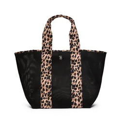 Bolso negro animal print 