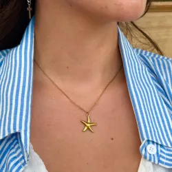 Cadena dorada con dije de estrella