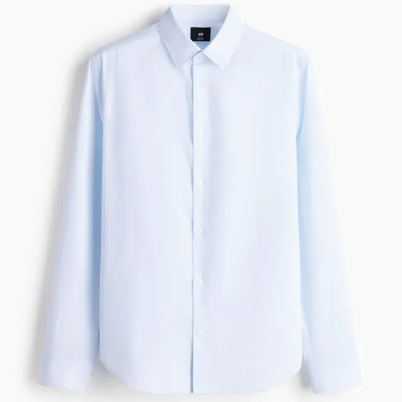 Camisa Azul de Rayas Finas