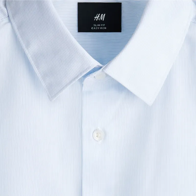 Camisa Azul de Rayas Finas