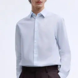 Camisa Azul de Rayas Finas