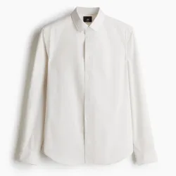 Camisa Beige de Rayas Finas