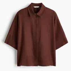 Camisa marrón de mangas 3/4