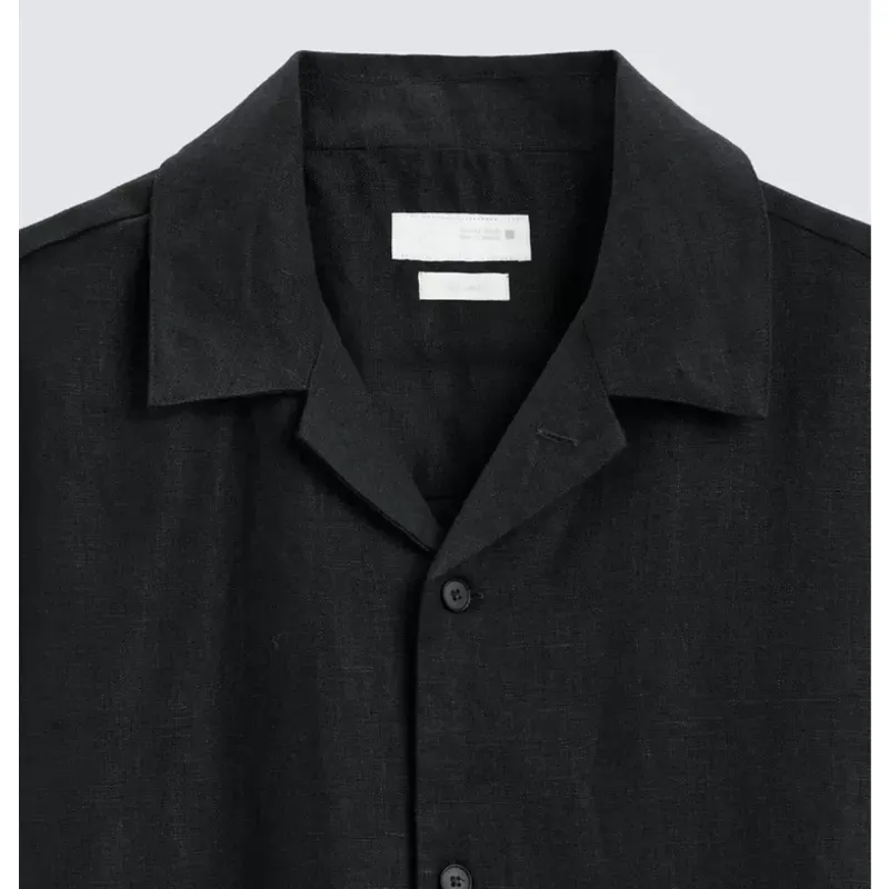 Camisa Negra De Lino ZARA