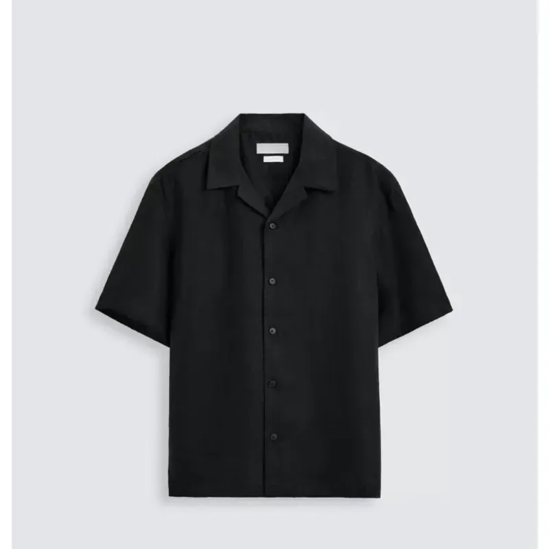 Camisa Negra De Lino ZARA