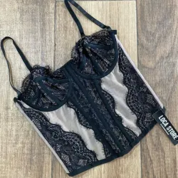 Corset negro y transparente