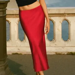 Falda Midi Satinada ZARA