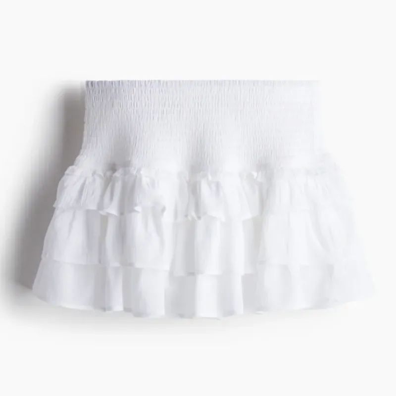 Falda volantes blanca HM