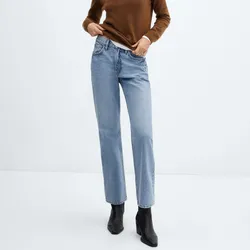Jeans rectos tiro medio Mango