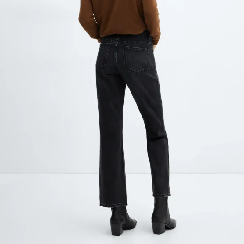 Jeans rectos tiro medio Mango